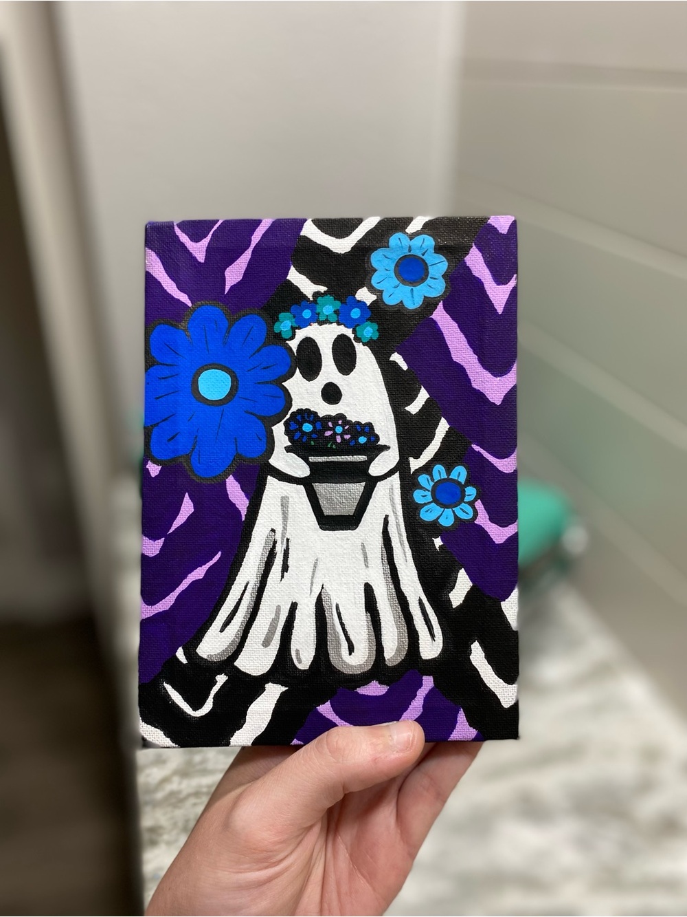 Flower Ghost Canvas Art - Picture 1 of 4